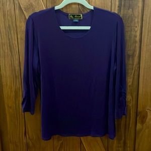 Mirosol L purple bouncy top with scrunched sleeves